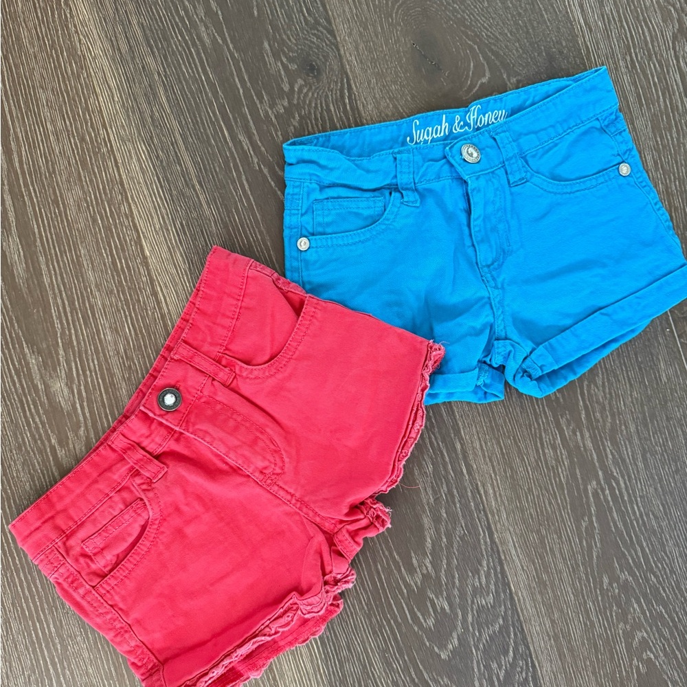 Kids Red and Blue Shorts Set